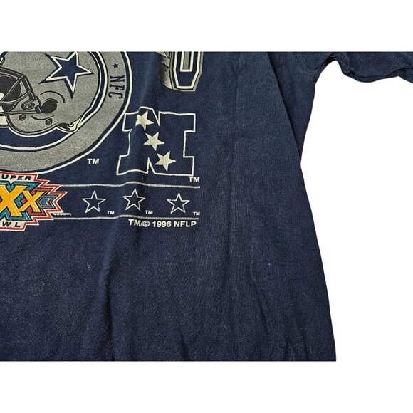 VTG 1996 Dallas Cowboys NFC Champions Super Bowl XXX T-Shirt Blue Mens XL 90s - Picture 3 of 8